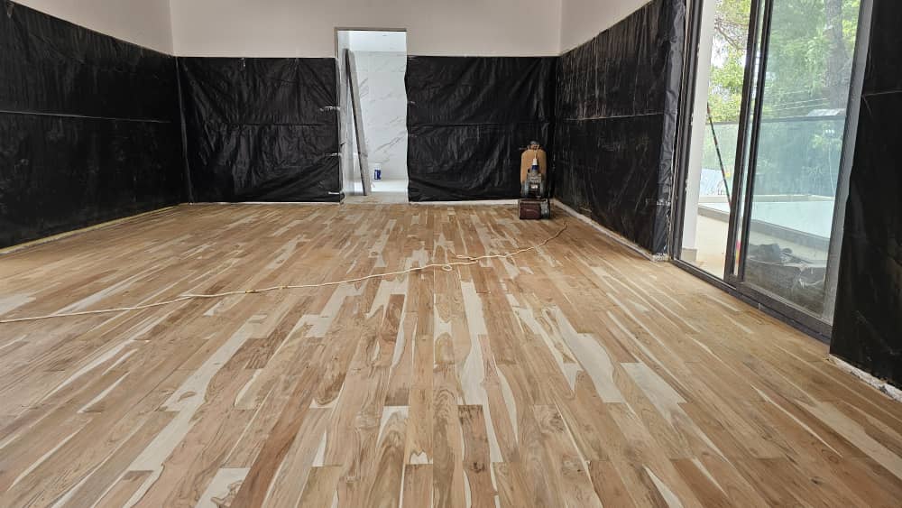 Flooring before polish