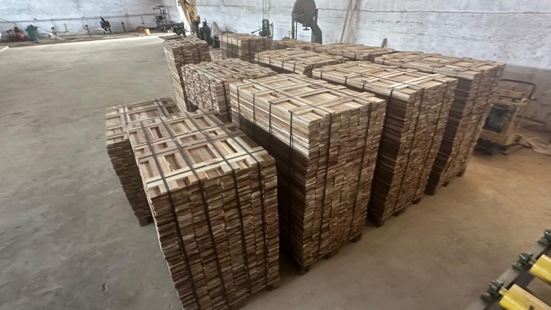 Processed teak lumber